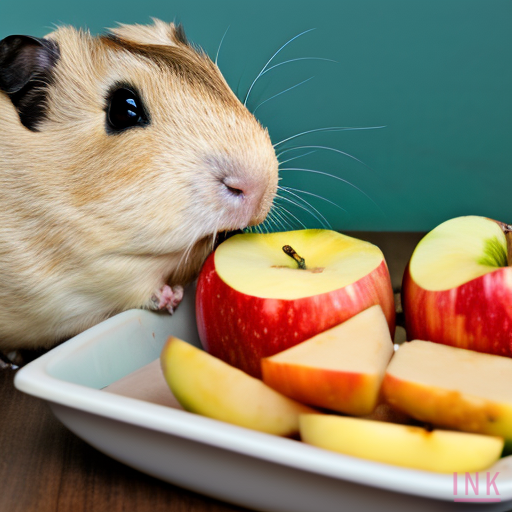 Guinea pig enjoying apples